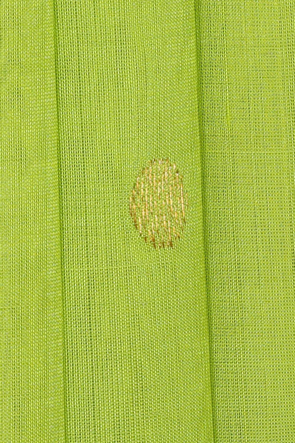 Image of Kuppadam Silk Cotton Parrot Green Saree